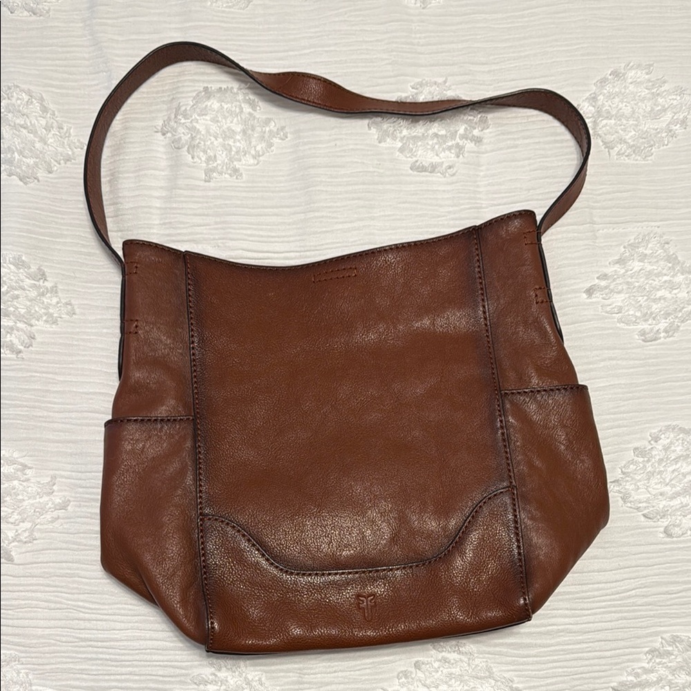 Frye Brown Leather Shoulder Bag with Hobo Design